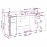 Galds Melnā Ozola 160X55X91 Cm Inženierijas Koks Vidaxl