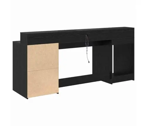 Galds Melnā Ozolā 200X55X91 Cm Inženierijas Koks Vidaxl