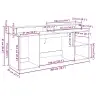 Galds Melnā Ozolā 200X55X91 Cm Inženierijas Koks Vidaxl