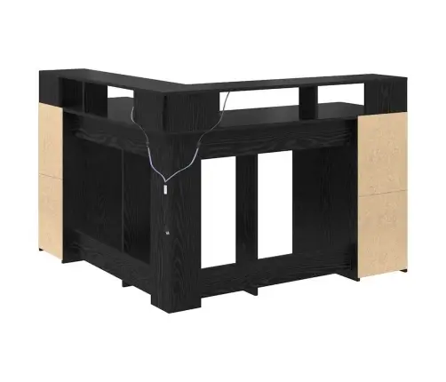Galds Melnā Ozola 130X130X91 Cm Inženierijas Koks Vidaxl