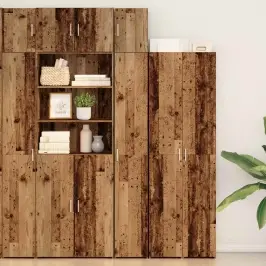Glabāšanas Skapītis Ar Plauktiem Vecs Koks 30 X 42,5 X 225 Cm Vidaxl