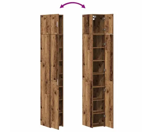 Plānais Uzglabāšanas Skapītis Vecs Koks 30X42.5X225 Cm Pārstrādāts Koks Vidaxl