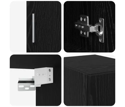 Lieknas Saugojimo Spintelis Juoda Ąžuolo 30 X 42.5 X 225 Cm