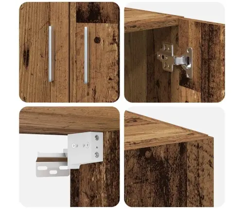 Uzglabāšanas Skapis Vecs Koks 70X42.5X225 Cm Inženierijas Koks Vidaxl