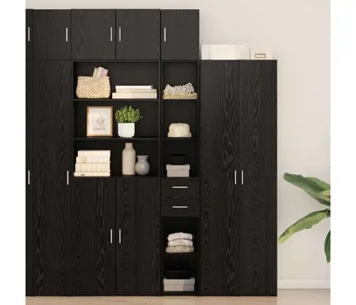 Lieknas Saugojimo Spintelis Juoda Ąžuolo 30 X 42.5 X 225 Cm