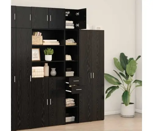 Lieknas Saugojimo Spintelis Juoda Ąžuolo 30 X 42.5 X 225 Cm