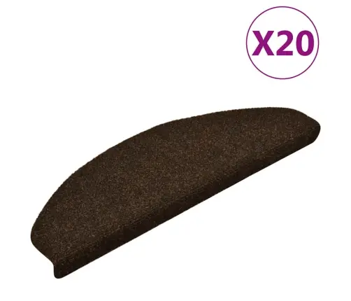 Laiptų Kilimėliai, Lipnūs, 20 Vnt., Rudi, Pusapvaliai, Dideli, 65X21X4 Cm