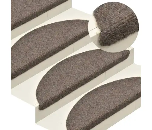 Kāpņu Paklājiņi, Pašlīmējoši, 20 Gab., 65X21X4 Cm, Bēši, Pusapaļi, Lieli Vidaxl