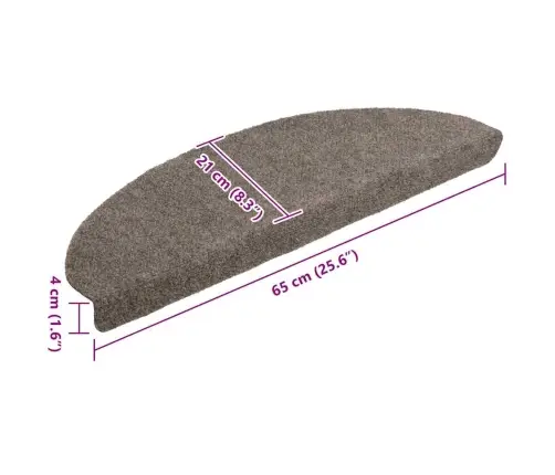 Kāpņu Paklājiņi, Pašlīmējoši, 20 Gab., 65X21X4 Cm, Bēši, Pusapaļi, Lieli Vidaxl