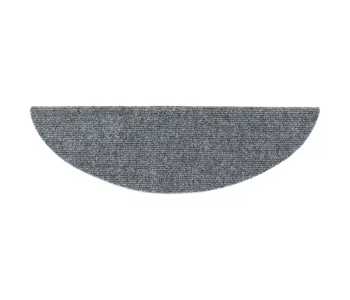 Kāpņu Paklājiņi, Pašlīmējoši, 30 Gab., 56X17X3 Cm, Gaiši Pelēki, Pusapaļi Vidaxl