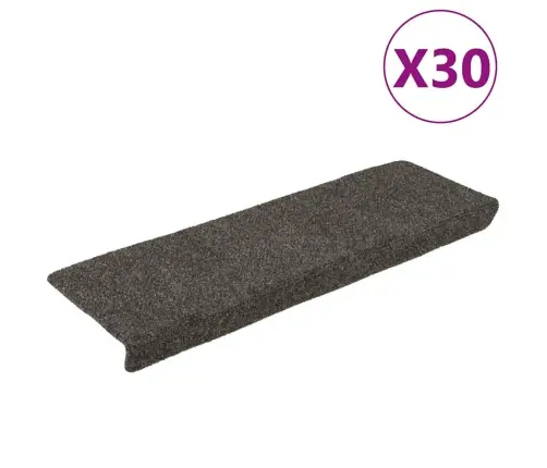Laiptų Kilimėliai, Lipnūs, 30 Vnt., 65X21X4 cm Antracito Spalvos, Stačiakampiai Kraštai