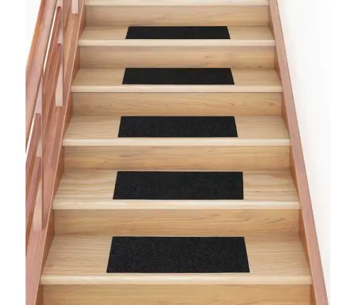 Kāpņu Paklājiņi, Pašlīmējoši, 30 Gab., 60X25 Cm, Melni, Taisnstūrveida Vidaxl
