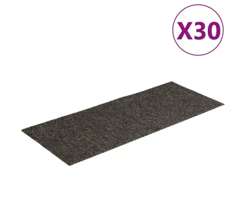 Kāpņu Paklājiņi, Pašlīmējoši, 30 Gab., 60X25 Cm, Antracīta Krāsā, Taisnstūrveida Vidaxl