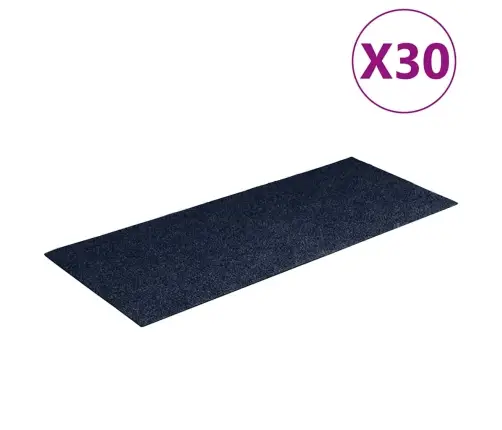Laiptų Kilimėliai, Lipnūs, 30 Vnt., 60X25 cm Tamsiai Mėlyni, Stačiakampiai