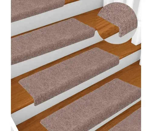 Kāpņu Paklājiņi, Pašlīmējoši, 20 Gab., 65X21X4 Cm, Krēmkrāsas, Taisnstūrveida Mala Vidaxl