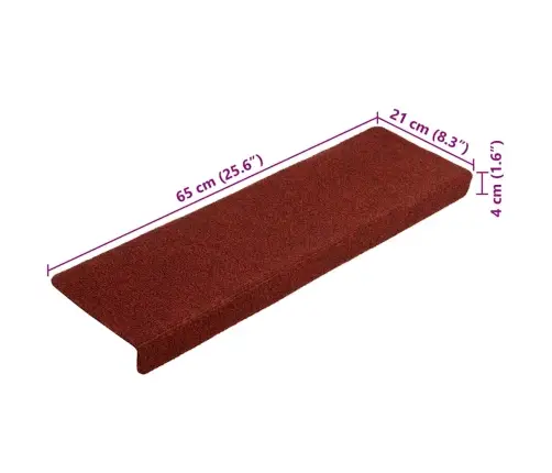 Trepimatid, Isekleepuvad, 20 Tk, 65 X 21 X 4 cm Bordoopunased, Ristkülikukujulise Servaga Trepimatid, Isekleepuvad, 20 Tk, 65 X 21 X 4 cm Bordoopunased, Ristkülikukujulise Servaga