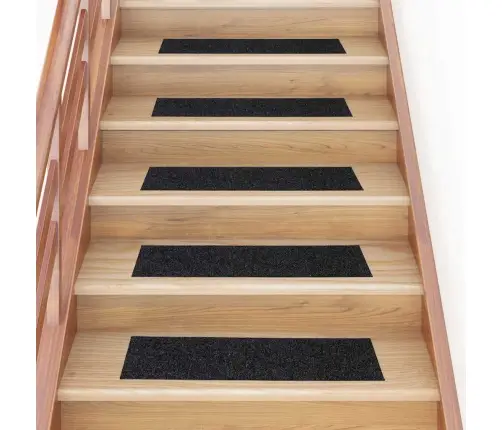 Kāpņu Paklājiņi, Pašlīmējoši, 30 Gab., 76X20 Cm, Melni, Taisnstūrveida Vidaxl