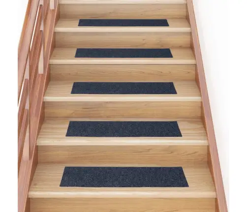 Kāpņu Paklājiņi, Pašlīmējoši, 30 Gab., 76X20 Cm, Pelēkzili, Taisnstūrveida Vidaxl