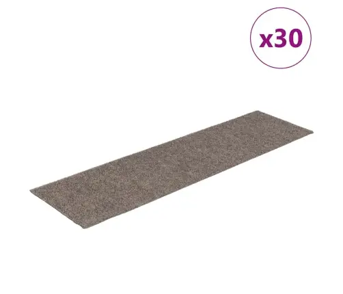 Kāpņu Paklājiņi, Pašlīmējoši, 30 Gab., 76X20 Cm, Bēši, Taisnstūrveida Vidaxl