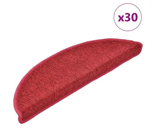 Kāpņu Paklājiņi, 30 Gab., 56X17X3 Cm, Bordo Krāsas, Pusapaļi Vidaxl Kāpņu Paklājiņi, 30 Gab., 56X17X3 Cm, Bordo Krāsas, Pusapaļi Vidaxl