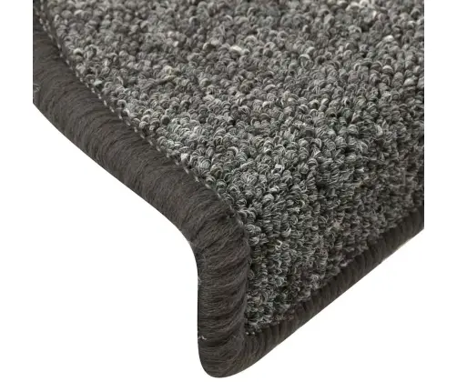 Kāpņu Paklājiņi, 30 Gab., 56X17X3 Cm, Tumši Pelēki, Pusapaļi Vidaxl