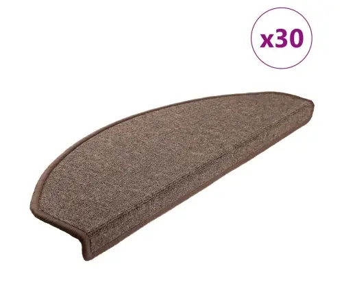 Laiptų Kilimėliai, 30 Vnt., 65X24X4 cm Kavos Rudos Spalvos, Pusapvaliai, Dideli Laiptų Kilimėliai, 30 Vnt., 65X24X4 cm Kavos Rudos Spalvos, Pusapvaliai, Dideli