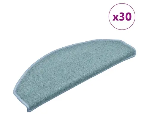 Kāpņu Paklājiņi, 30 Gab., 65X24X4 Cm, Jūras Zili, Pusapaļi, Lieli Vidaxl