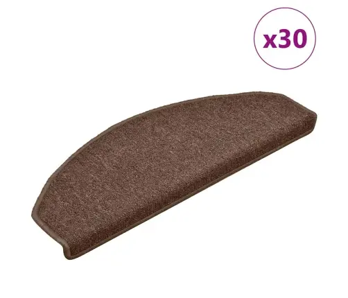 Kāpņu Paklājiņi, 30 Gab., 65X24X4 Cm, Brūni, Pusapaļi, Lieli Vidaxl Kāpņu Paklājiņi, 30 Gab., 65X24X4 Cm, Brūni, Pusapaļi, Lieli Vidaxl