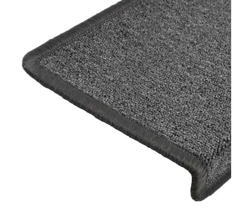 Kāpņu Paklājiņi, 30 Gab., 65X21X4 Cm, Tumši Pelēki, Taisnstūrveida Mala Vidaxl