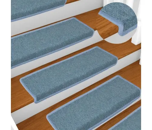 Laiptų Kilimėliai, 30 Vnt., 65X21X4 cm Jūros Mėlyni, Stačiakampiai Kraštai Laiptų Kilimėliai, 30 Vnt., 65X21X4 cm Jūros Mėlyni, Stačiakampiai Kraštai