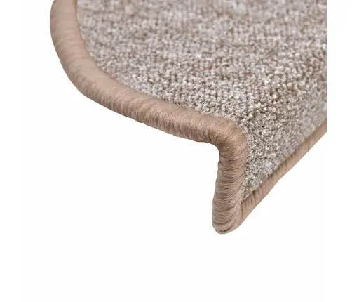 Kāpņu Paklājiņi, 20 Gab., 56X17X3 Cm, Gaiši Brūni, Pusapaļi Vidaxl