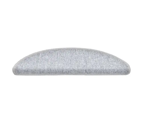 Laiptų Kilimėliai, 20 Vnt., 56X17X3 cm Šviesiai Pilki, Pusapvaliai