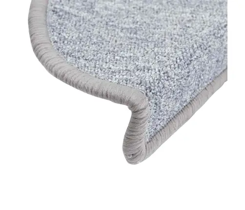 Laiptų Kilimėliai, 20 Vnt., 56X17X3 cm Šviesiai Pilki, Pusapvaliai