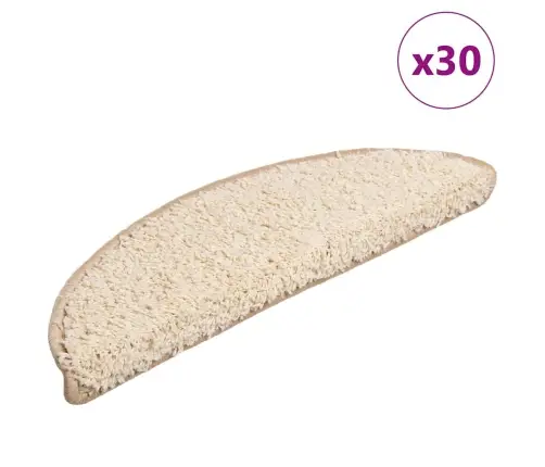 Kāpņu Paklājiņi 30Gb Krēms 56X17X3 Cm Vidaxl