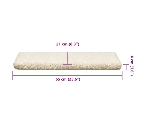 Laiptų Kilimėliai, 30 Vnt., 65X21X4 cm Balti, Stačiakampiai Kraštai