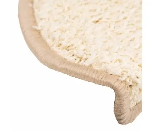 Kāpņu Paklājiņi, 20 Gab., 65X21X4 Cm, Krēmkrāsas, Pusapaļi, Lieli Vidaxl