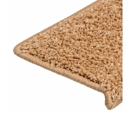 Laiptų Kilimėliai, 20 Vnt., 65X21X4 cm Smėlio Spalvos, Stačiakampiai Kraštai