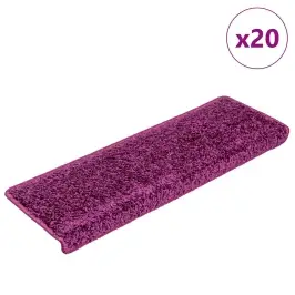 Laiptų Kilimėliai, 20 Vnt., 65X21X4 cm Violetiniai, Stačiakampiai Kraštai Laiptų Kilimėliai, 20 Vnt., 65X21X4 cm Violetiniai, Stačiakampiai Kraštai