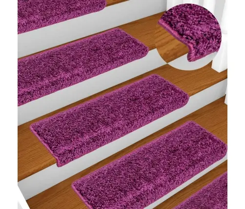 Laiptų Kilimėliai, 20 Vnt., 65X21X4 cm Violetiniai, Stačiakampiai Kraštai Laiptų Kilimėliai, 20 Vnt., 65X21X4 cm Violetiniai, Stačiakampiai Kraštai