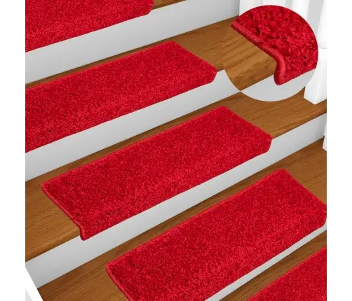 Kāpņu Paklāji, 20 Gab., 65X21X4 Cm, Sarkani Vidaxl