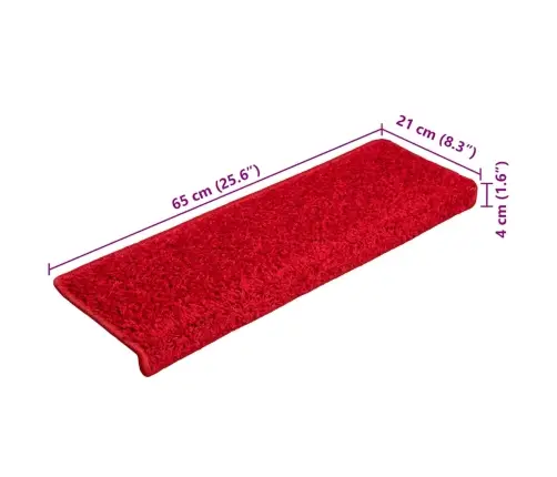 Kāpņu Paklāji, 20 Gab., 65X21X4 Cm, Sarkani Vidaxl
