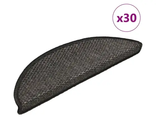 Kāpņu Paklāji, 30 Gab., Pašlīmējoši, 56X17X3 Cm, Antracītpelēki Vidaxl