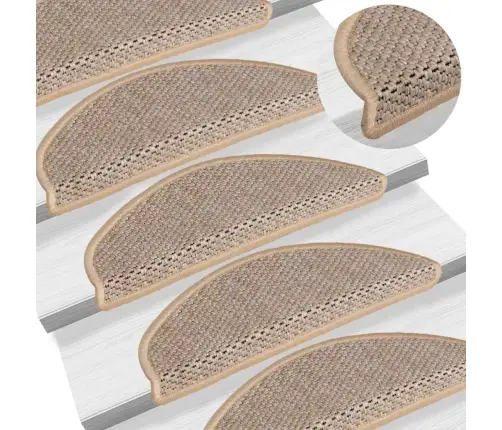 Kāpņu Paklāji, 30 Gab., Pašlīmējoši, 56X17X3 Cm, Gaiši Bēši Vidaxl