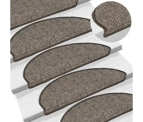 Lipnūs Laiptų Kilimėliai, 30Vnt., Rudos Smėlio Sp., 65X21X4Cm