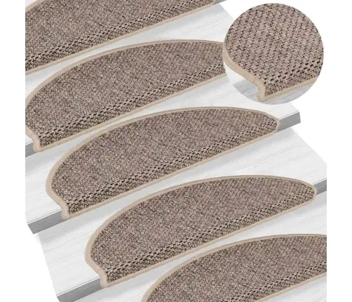 Kāpņu Paklāji, 30 Gab., Pašlīmējoši, 65X21X4 Cm, Tumši Bēši Vidaxl