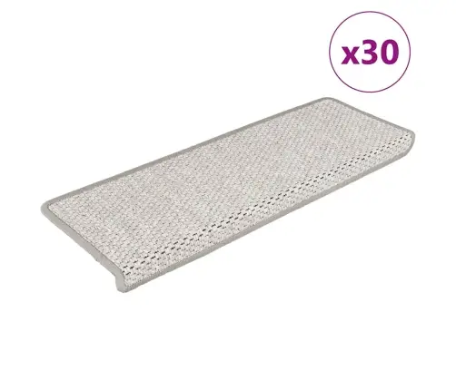 Kāpņu Paklāji, 30 Gab., Pašlīmējoši, 65X21X4 Cm, Platīna Vidaxl