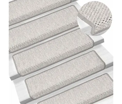Kāpņu Paklāji, 30 Gab., Pašlīmējoši, 65X21X4 Cm, Platīna Vidaxl