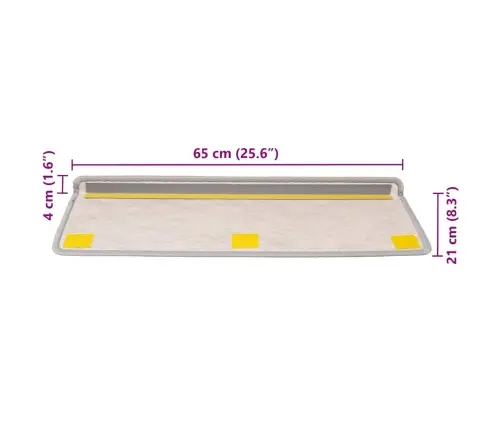 Kāpņu Paklāji, 30 Gab., Pašlīmējoši, 65X21X4 Cm, Platīna Vidaxl