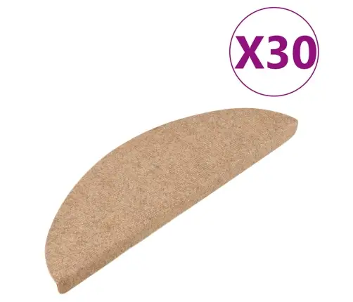 Kāpņu Paklāji, 30 Gab., Pašlīmējoši, 56X17X3 Cm, Bēši Vidaxl