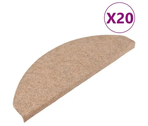 Lipnūs Laiptų Kilimėliai, 20Vnt., Smėlio, 65X22,5X3,5Cm